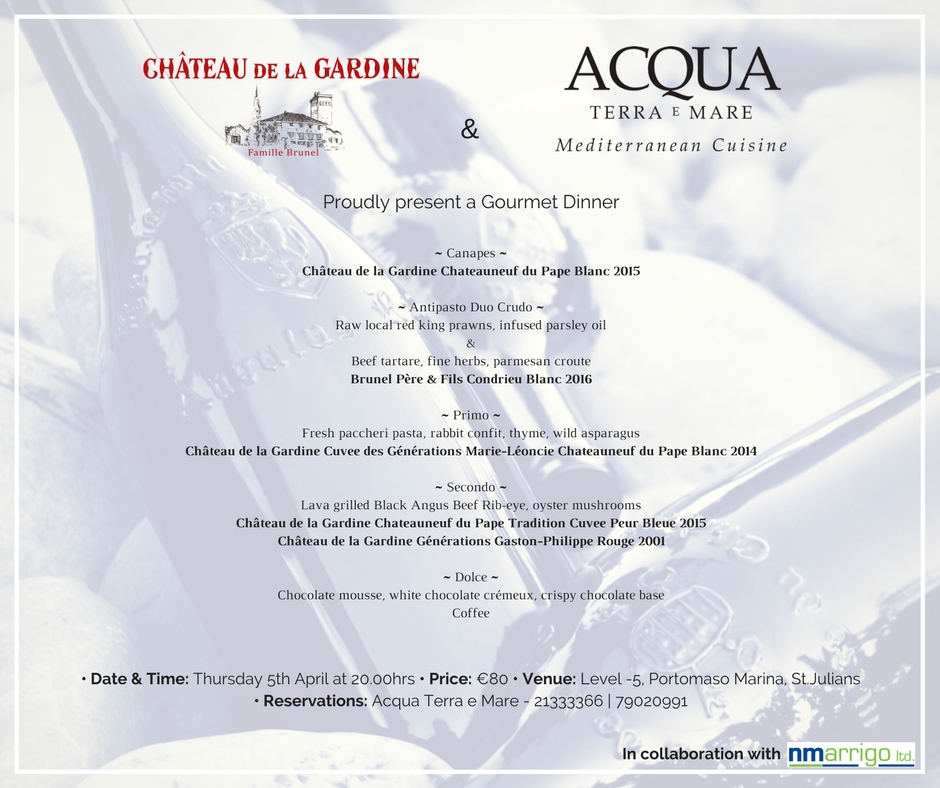 Chateau de la Gardine - Wine Dinner