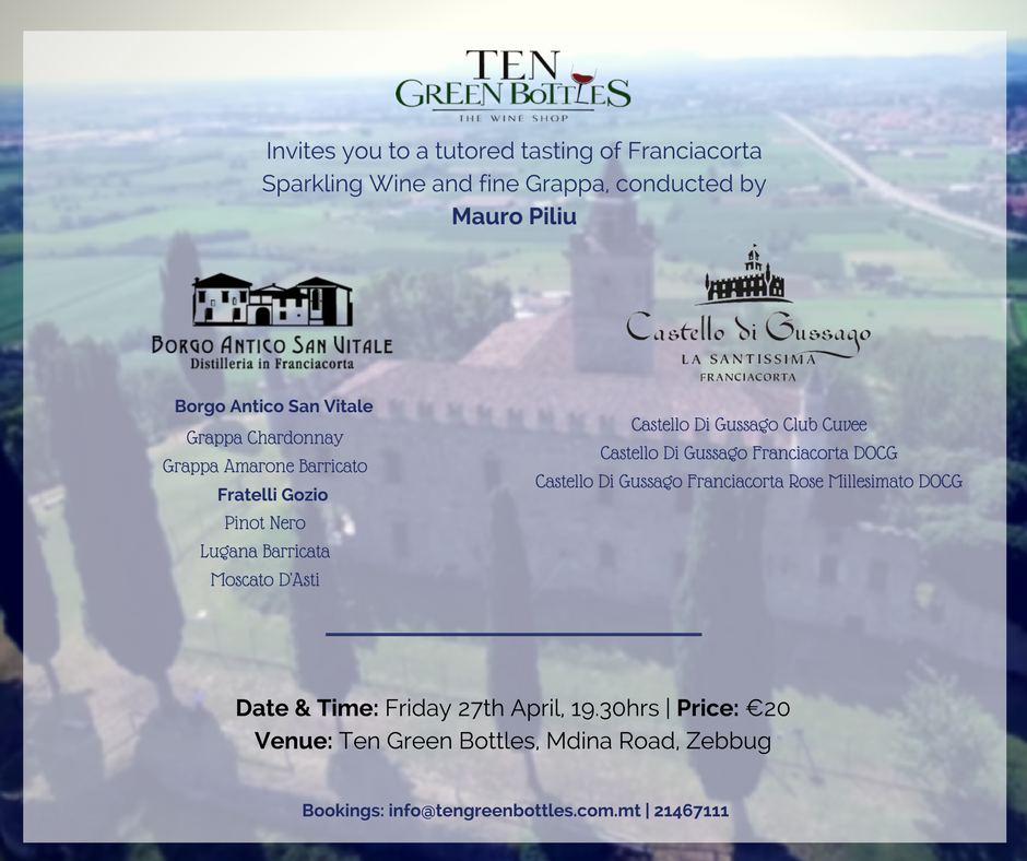 Franciacorta Tasting Event 27th April