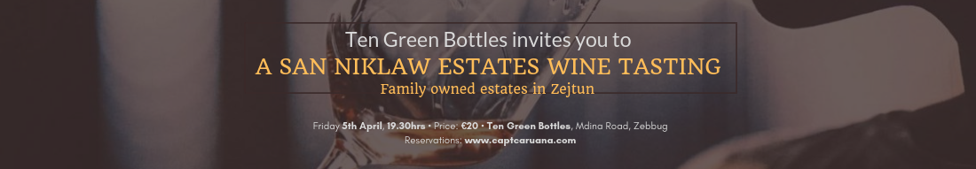 San Niklaw tasting locally produced wines- 5th April