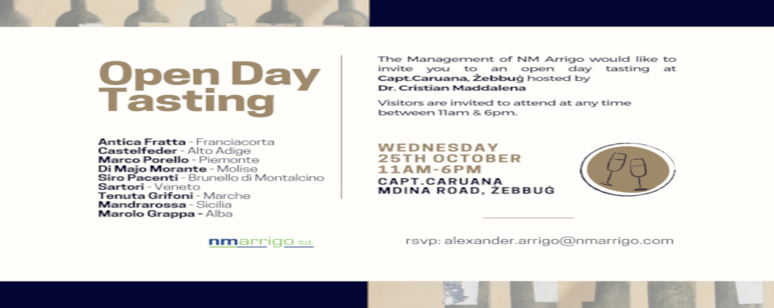 Wine tasting event 25th October